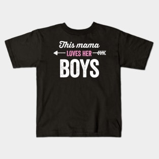 This Mama Loves Her Boys Kids T-Shirt